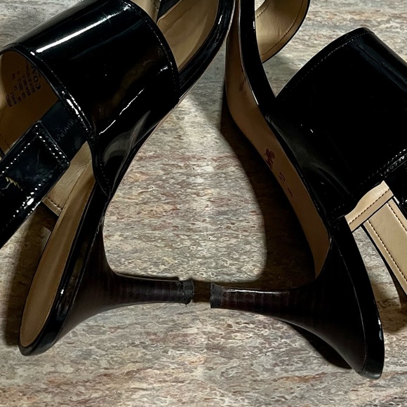 Coach Marla open toe strapped glossy kitten heels sandals - Picture 11 of 16